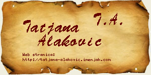 Tatjana Alaković vizit kartica
